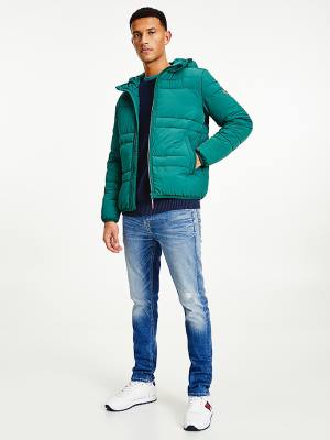 Tommy Hilfiger Hooded Quilted Puffer Moški Jakne Zelena | TH961PHL