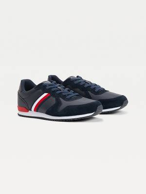 Tommy Hilfiger Iconic Leather Retro Running Moški Superge Modra | TH140CDU