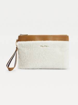 Tommy Hilfiger Iconic Leather Shearling Clutch Ženske Torbice Roza | TH768WGE