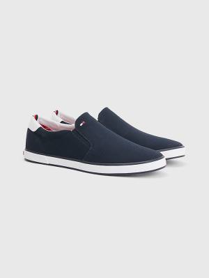 Tommy Hilfiger Iconic Slip-On Canvas Moški Superge Modra | TH207RFB