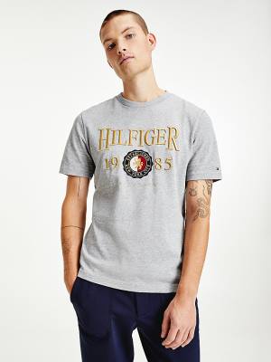 Tommy Hilfiger Icons Relaxed Fit Moški Majice Siva | TH457HNP