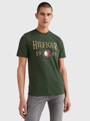 Tommy Hilfiger Icons Relaxed Fit Moški Majice Zelena | TH652ZSR