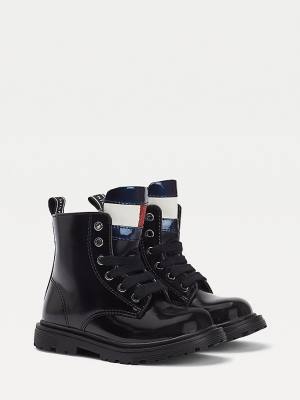 Tommy Hilfiger Lace-Up Biker Dekleta Škornji Črna | TH324DIZ