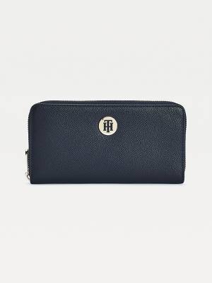 Tommy Hilfiger Large Monogram Zip-Around Ženske Denarnice Modra | TH493AJZ