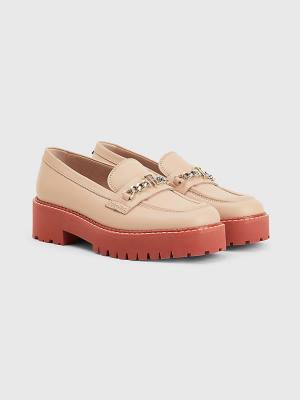 Tommy Hilfiger Leather Chain Chunky Ženske Loafers Bež | TH170PGD