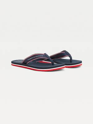 Tommy Hilfiger Logo Flip Flops Ženske Sandali Modra | TH340CRY