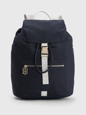 Tommy Hilfiger Logo Strap Backpack Ženske Torbice Modra | TH641QCY