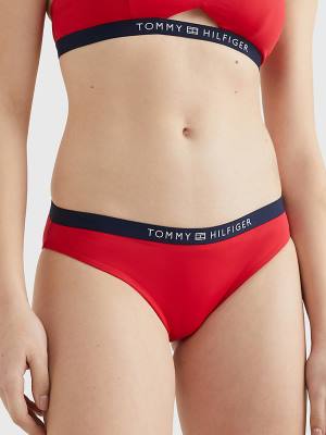 Tommy Hilfiger Logo Waistband Classic Bikini Bottoms Ženske Kopalke Rdeča | TH496VPA