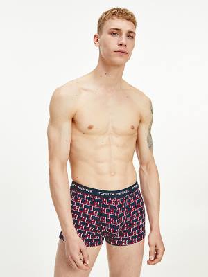 Tommy Hilfiger Logo Waistband Print Trunks Moški Spodnje Perilo Bež | TH640ZTP