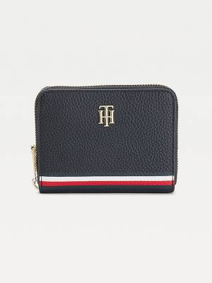 Tommy Hilfiger Medium Signature Zip-Around Ženske Denarnice Modra | TH471HSA