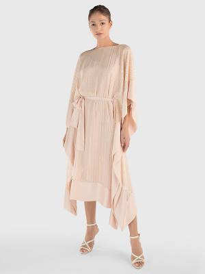 Tommy Hilfiger Metallic Stripe Kaftan Ženske Obleke Roza | TH259AIM