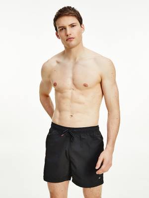 Tommy Hilfiger Mid Length Drawstring Shorts Moški Kopalke Črna | TH178JLC