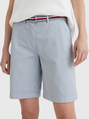 Tommy Hilfiger Mid Rise Chino Ženske Kratke Hlače Modra | TH047RSD