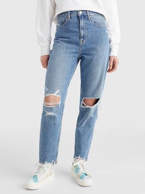 Tommy Hilfiger Mom Ultra High Rise Tapered Hemp Ženske Kavbojke Denim | TH609JNK