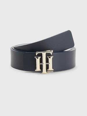 Tommy Hilfiger Monogram Reversible Leather Ženske Pas Za Hlače Modra | TH103DEX