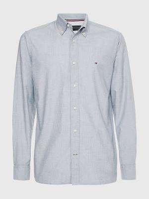 Tommy Hilfiger Natural Soft Poplin Regular Fit Moški Srajce Modra | TH170NZE