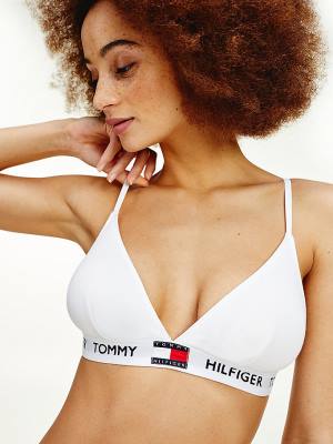 Tommy Hilfiger Organic Cotton Padded Triangle Bra Ženske Spodnje Perilo Bela | TH132LAR