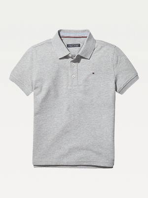 Tommy Hilfiger Organic Cotton Polo Shirt Dekleta Majice Siva | TH208EKG