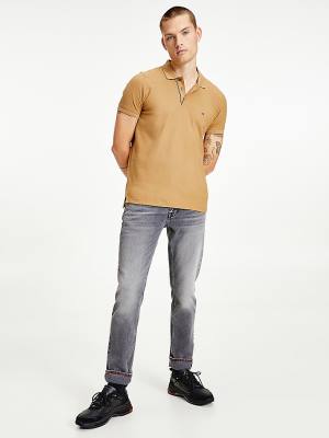 Tommy Hilfiger Organic Cotton Slim Fit Moški Polo Majica Rjav | TH950HQP