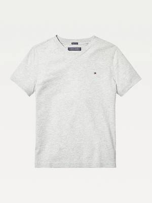 Tommy Hilfiger Organic Cotton V-Neck Fantje Majice Siva | TH357FZX