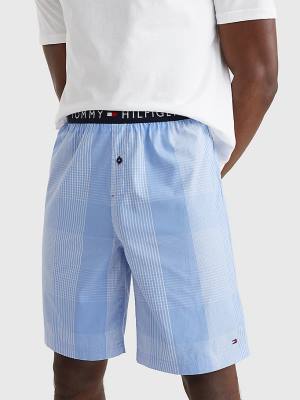 Tommy Hilfiger Original Woven Print Shorts Moški Pižama Modra | TH725NPD