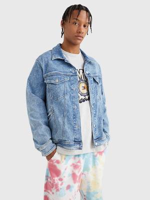 Tommy Hilfiger Oversized Trucker Moški Jakne Denim | TH679BCU