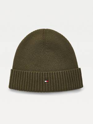 Tommy Hilfiger Pima Cotton Cashmere Cuffed Beanie Moški Kapa Rjav | TH865WKV