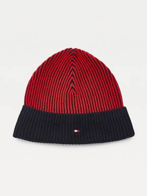 Tommy Hilfiger Pima Cotton Cashmere Double Stitch Beanie Moški Kapa Modra | TH420XFL