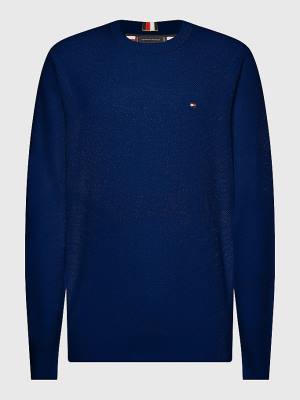 Tommy Hilfiger Plus Crew Neck Jumper Moški Puloverji Modra | TH815EMR