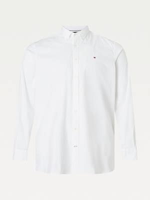 Tommy Hilfiger Plus Stretch Cotton Poplin Moški Srajce Bela | TH423TJY