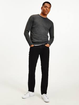 Tommy Hilfiger Regular Fit Crew Neck Jumper Moški Puloverji Siva | TH598OTE