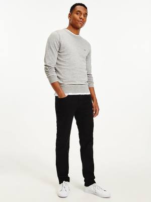 Tommy Hilfiger Regular Fit Crew Neck Jumper Moški Puloverji Siva | TH874ODR