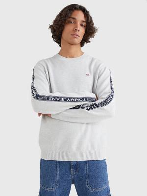 Tommy Hilfiger Relaxed Organic Cotton Jumper Moški Puloverji Siva | TH385TKF