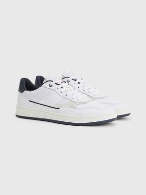 Tommy Hilfiger Retro Court Cupsole Mixed Moški Superge Bela | TH780EZJ