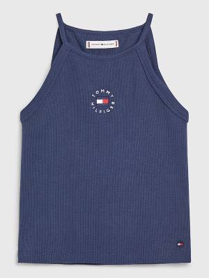 Tommy Hilfiger Rib-Knit Tank Top Dekleta Majice Modra | TH907BCU