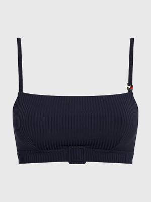 Tommy Hilfiger Ribbed Bikini Bralette Ženske Kopalke Modra | TH985KXY