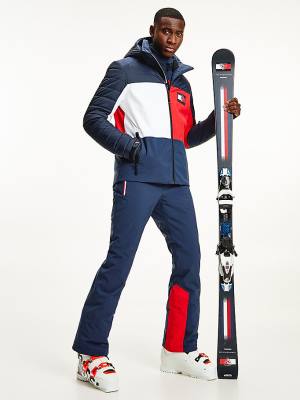 Tommy Hilfiger Rossignol Logo Colour-Blocked Stretch Ski Moški Jakne Modra | TH180CFR