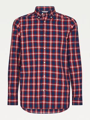 Tommy Hilfiger Shadow Check Slim Fit Moški Srajce Modra | TH891EXR