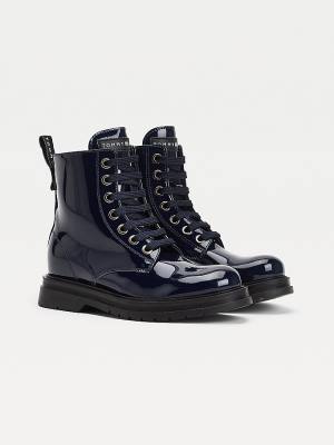 Tommy Hilfiger Shiny Cleat Lace-Up Dekleta Škornji Modra | TH984HWU