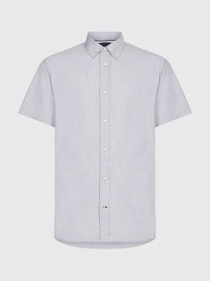 Tommy Hilfiger Short Sleeve Regular Fit Poplin Moški Srajce Modra | TH379IOM