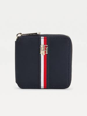 Tommy Hilfiger Signature Medium Zip Around Ženske Denarnice Modra | TH035HWO