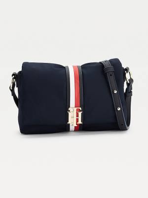 Tommy Hilfiger Signature Monogram Lock Crossover Ženske Torbice Modra | TH284WUS