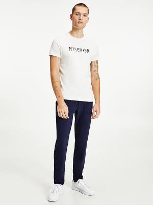 Tommy Hilfiger Signature Organic Cotton Graphic Logo Moški Majice Bela | TH074QDR