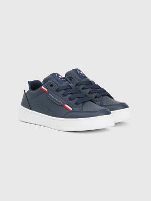 Tommy Hilfiger Signature Tape Lace-Up Fantje Superge Modra | TH273WFR