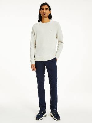 Tommy Hilfiger Soft Merino Wool Crew Neck Jumper Moški Puloverji Bež | TH436LJW