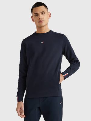 Tommy Hilfiger Sport Essential Organic Cotton Moški Pulover Modra | TH210FWB