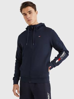 Tommy Hilfiger Sport Essential TH Cool Zip-Thru Moški Pulover s kapuco Modra | TH823RHZ