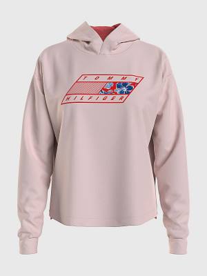 Tommy Hilfiger Sport Flag Logo Ženske Pulover s kapuco Roza | TH491HBE