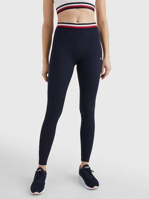 Tommy Hilfiger Sport Full Length Waistband Detail Ženske Pajkice Modra | TH751ZKL