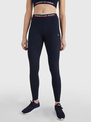 Tommy Hilfiger Sport Full Length Waistband Detail Ženske Pajkice Modra | TH825JTD